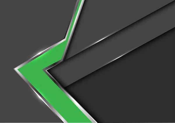 Flecha Verde Abstracta Gris Metal Sombra Diseño Moderno Futurista Fondo — Vector de stock