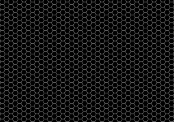 抽象的な黒い六角形メッシュ背景ベクトル イラスト — ストックベクタ