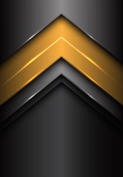 Diseño Abstracto Flecha Metal Gris Oscuro Amarillo Moderno Vector Fondo — Vector de stock