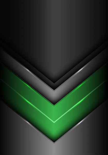 Diseño Abstracto Flecha Metal Gris Oscuro Verde Moderno Vector Fondo — Vector de stock