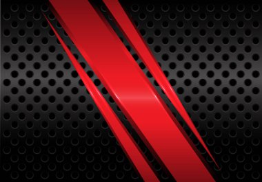 Soyut Kırmızı metal kesmek üstünde siyah daire kafes tasarım modern futuristik arka plan vektör çizim.