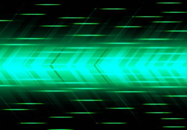 Yeşil ok hız güç teknolojisi fütüristik modern arka plan vektör çizim soyut.