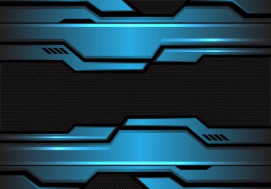 Soyut mavi metalik koyu daire kafes merkezi alanı tasarım modern arka plan vektör çizim ile futuristik.