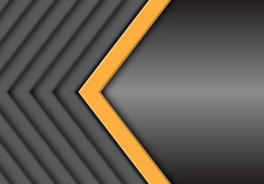 Sarı gri ok desen metal boş alanı tasarım modern futuristik arka plan vektör çizim ile.