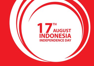 17 Ağustos bağımsızlık günü Endonezya kırmızı metin üzerinde beyaz bir daire tasarlamak tatil kutlama vektör. 