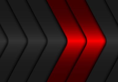 Kırmızı koyu gri ok metalik tasarım modern futuristik arka plan vektör çizim soyut. 