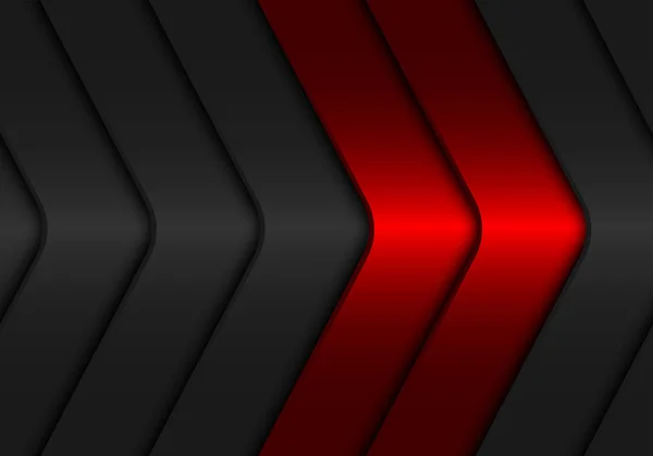 Resumen Rojo Oscuro Gris Flecha Diseño Metálico Moderno Futurista Fondo — Vector de stock