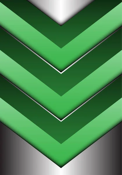 Flecha Verde Abstracta Dirección Plata Diseño Moderno Futurista Vector Fondo — Vector de stock