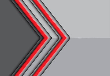 Gri parlak tasarım modern futuristik arka plan vektör çizim soyut çift kırmızı çizgi ok.