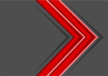 Kırmızı ok yönünü gri boş alanı tasarım modern futuristik arka plan vektör çizim üzerinde soyut.
