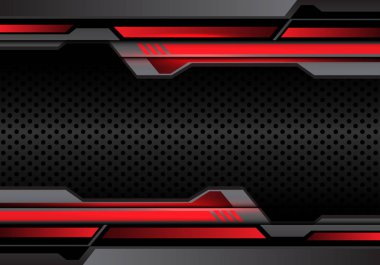 Soyut Kırmızı ışık koyu gri daire kafes tasarım modern futuristik arka plan vektör çizim üzerinde futuristik.