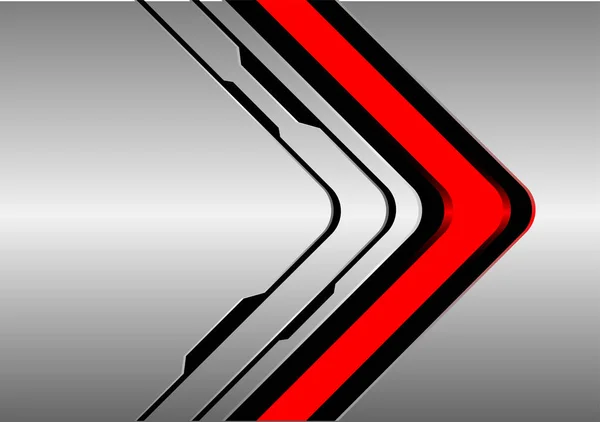 Abstract Direção Seta Vermelha Prata Preto Linha Design Moderno Futurista — Vetor de Stock
