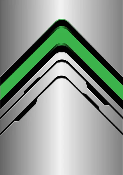 Dirección Flecha Verde Abstracta Plata Negro Diseño Línea Moderna Futurista — Vector de stock