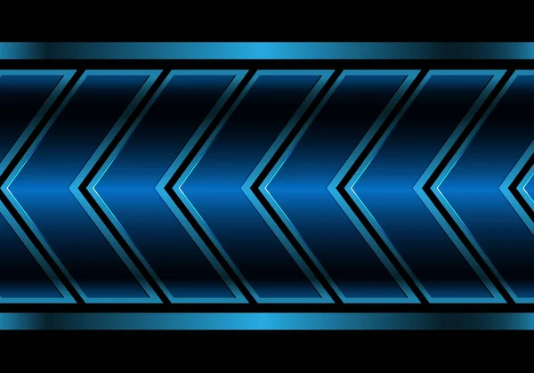 Абстрактная Синяя Металлическая Стрелка Черном Дизайне Современная Футуристическая Фоновая Векторная — стоковый вектор