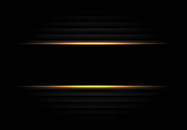 Abstracte Zwarte Banner Geel Lichtontwerp Moderne Luxe Futuristische Achtergrond Vectorillustratie — Stockvector