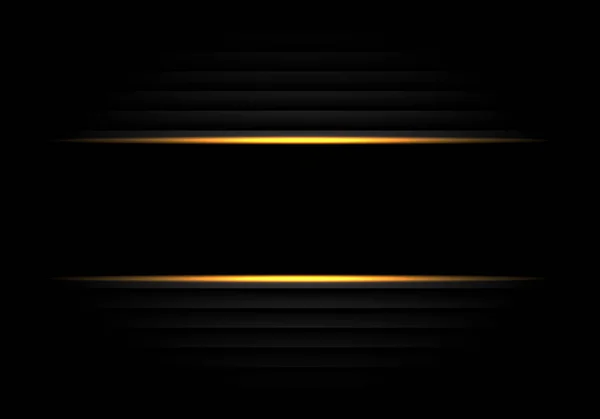 Astratto Nero Banner Giallo Luce Design Moderno Lusso Futuristico Sfondo — Vettoriale Stock