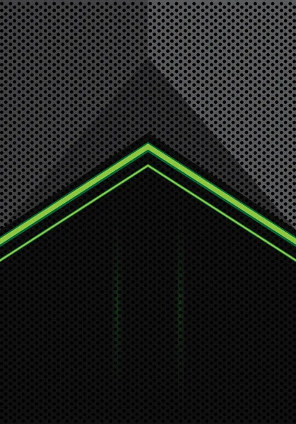 Abstrakte Grüne Lichtpfeil Auf Grauen Schwarzen Kreis Mesh Design Moderne — Stockvektor