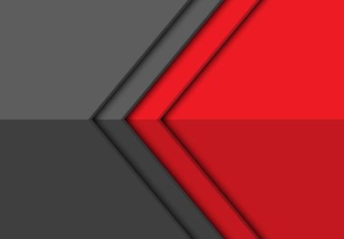 Soyut kırmızı gri ok yönünde tasarım modern futuristik arka plan vektör çizim.