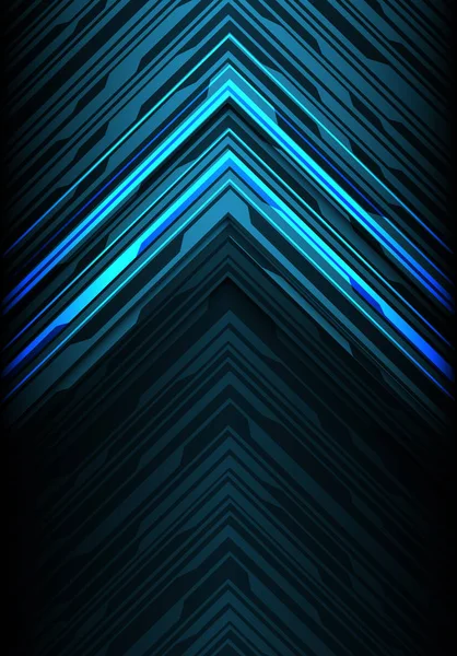 Abstract Blauw Zwart Lichtlijn Pijl Veelhoek Futuristische Richting Ontwerp Moderne — Stockvector