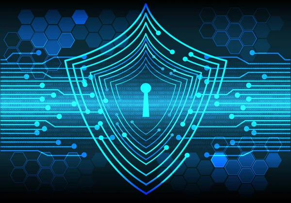 Tecnologia Blocco Blu Proteggere Sicurezza Dei Dati Virus Computer Internet — Vettoriale Stock