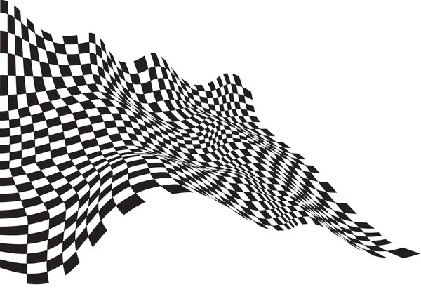 Šachovnicový Praporek Vlny Černé Bílém Pozadí Pro Sportovní Závod Mistrovství — Stockový vektor