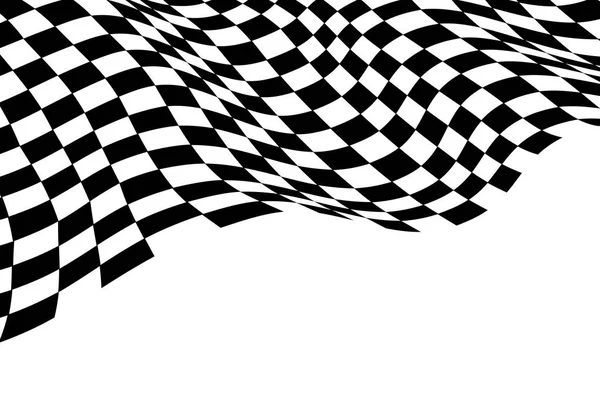 Šachovnicový Praporek Vlna Jednobarevné Černé Bílá Sportovní Závod Mistrovství Obchodní — Stockový vektor