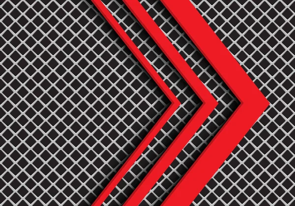抽象红色箭头方向的灰色正方形网格设计现代未来主义背景向量例证 — 图库矢量图片