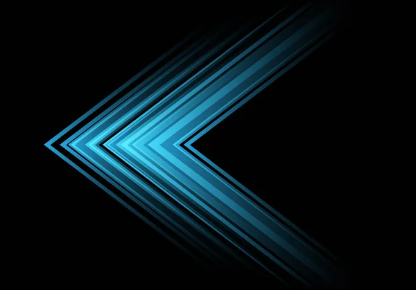 Směr Rychlosti Abstraktní Modré Světlo Šipky Černý Design Moderní Futuristické — Stockový vektor