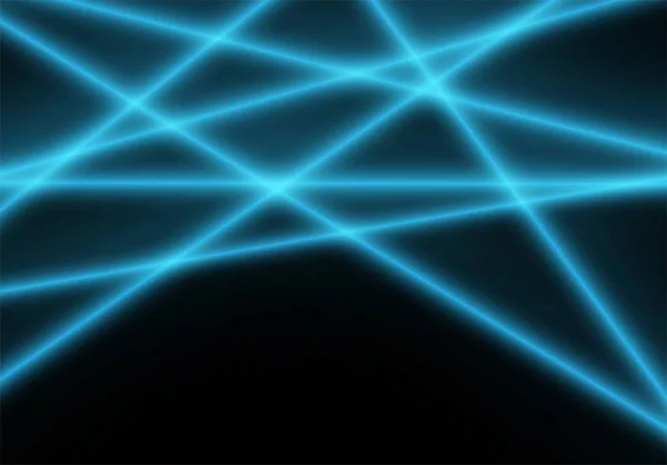 抽象蓝色光激光光束在黑色技术背景向量例证 — 图库矢量图片