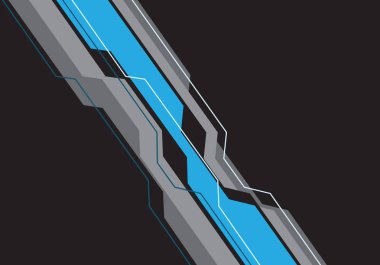 Soyut mavi gri satırı devre koyu tasarım modern teknoloji arka plan vektör çizim üzerinde futuristik.