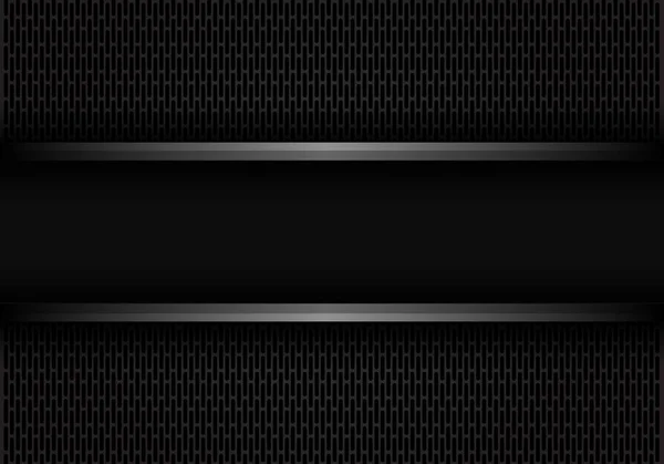 Banner Abstracto Línea Metal Negro Diseño Malla Rectángulo Redondeado Oscuro — Archivo Imágenes Vectoriales