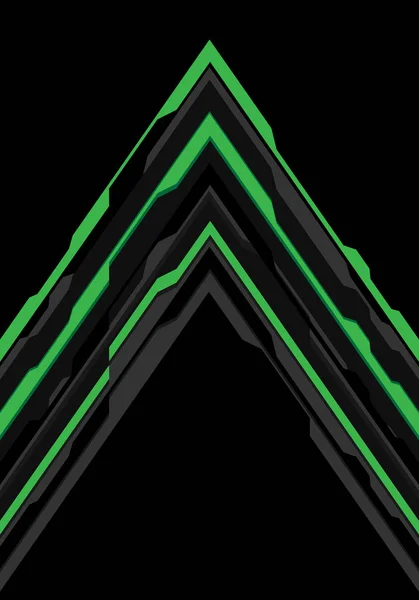 Абстрактная Зеленая Серая Стрелка Футуристического Направления Черном Дизайне — стоковый вектор