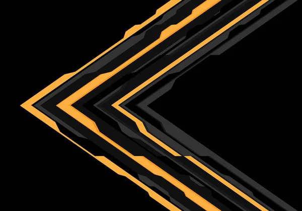 Flecha Gris Amarilla Abstracta Dirección Futurista Diseño Negro Moderna Tecnología — Vector de stock