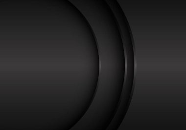 Boş alan tasarım modern futuristik arka plan vektör çizim ile Soyut siyah metal eğrisi.