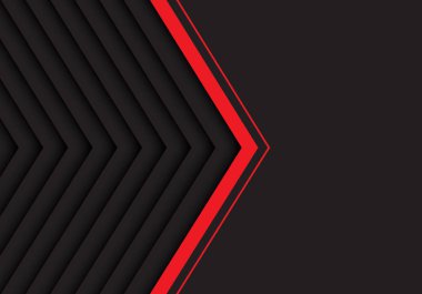 Kırmızı gri ok desen siyah boş alanı tasarım modern futuristik arka plan vektör çizim ile.