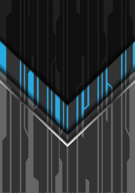 Soyut mavi gri gümüş satırı devre desen ok yönünde tasarım modern fütüristik teknoloji arka plan vektör çizim.