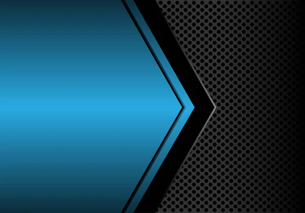 Абстрактная Черная Стрелка Синей Металлической Пустой Сетке Круга Пространства Дизайн — стоковый вектор