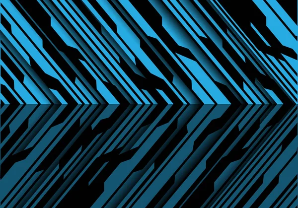 Abstract Blauw Zwarte Pijl Circuit Richting Patroon Ontwerp Moderne Futuristische — Stockvector
