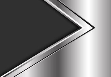 Soyut gümüş siyah ok yönünü koyu gri boş alanı tasarım modern futuristik arka plan vektör çizim üzerinde.