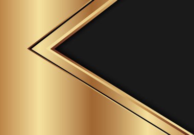 Koyu gri boş alanı tasarım modern futuristik arka plan vektör çizim altın siyah ok yönünde.