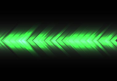 Soyut Yeşil ışık ok hızı yönünü siyah tasarımı modern fütüristik teknoloji arka plan vektör çizim üzerinde.