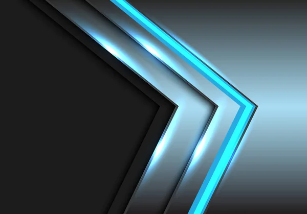 Abstrait Bleu Métal Lumière Flèche Technologie Gris Espace Vide Conception — Image vectorielle