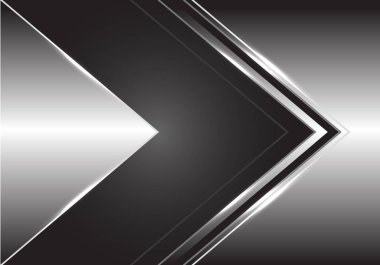 Gümüş tasarım modern futuristik arka plan vektör çizim gri ok yönünde.