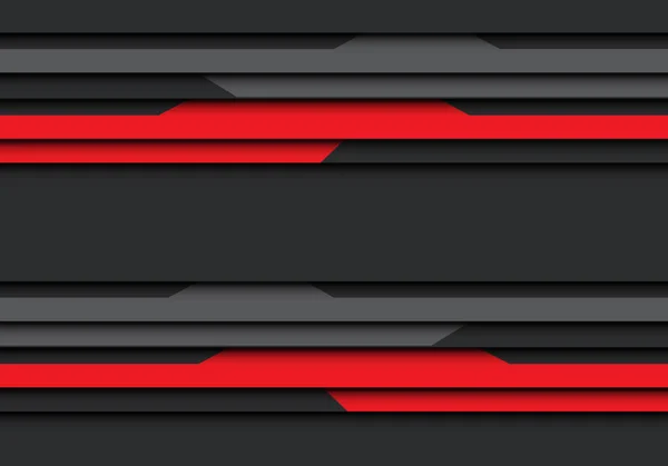 空白スペース デザイン モダンな未来的な背景ベクトル図で抽象的な灰色赤い折れ線 — ストックベクタ