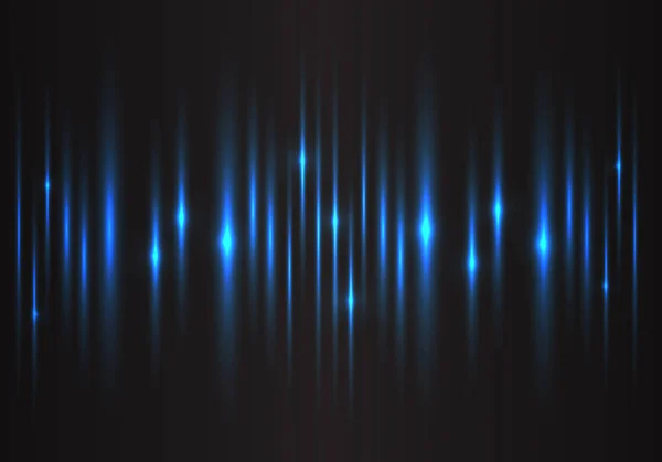 黒い未来的な背景のベクトル図で抽象的な青い光の速度発電技術 — ストックベクタ