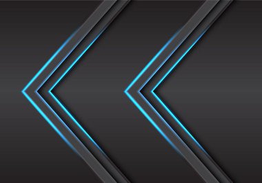 Soyut İkiz mavi ok ışık gölge yönünü gri metal tasarım modern fütüristik teknoloji arka plan vektör çizim üzerinde.