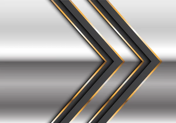 抽象双胞胎黑金线箭头在银色设计现代未来主义背景向量例证 — 图库矢量图片