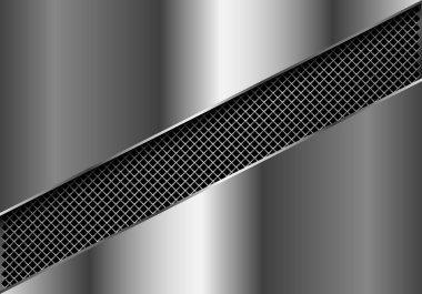Soyut metal kare kafes gümüş tabak tasarım modern lüks fütüristik arka plan vektör çizim içinde eğik çizgi.