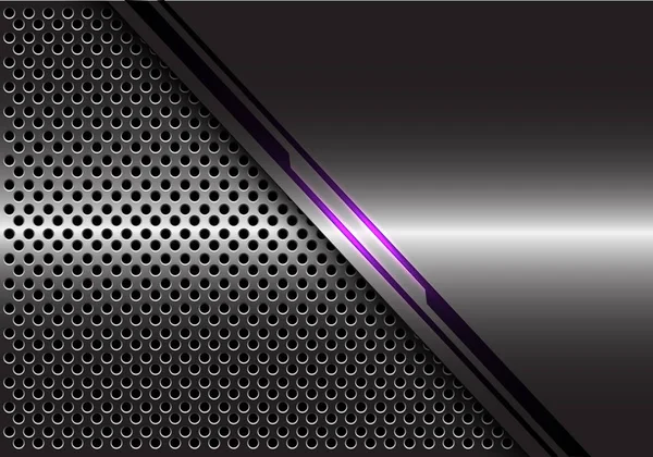 Abstrakta Violett Ljus Energi Grå Metall Med Cirkel Mesh Design — Stock vektor