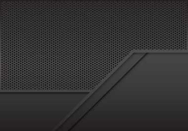 Soyut koyu gri altıgen mesh ile boş alanı tasarım modern futuristik arka plan vektör çizim.